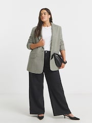 Simply Be Brown Houndstooth Single Breasted Blazer - Image 4 of 4