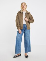 Simply Be Natural Seam Detail Faux Wool Bomber Jacket - Image 4 of 4