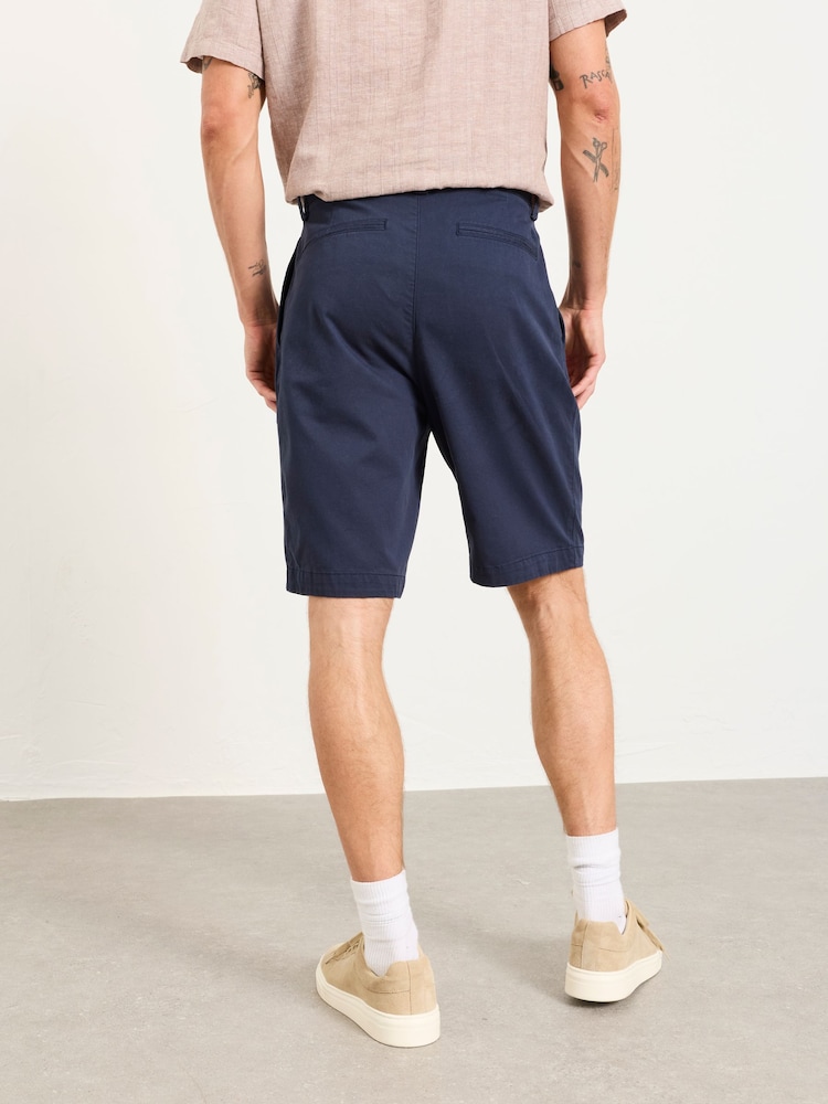 FatFace Navy Pleat Front Chino Shorts - Image 2 of 6