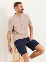 FatFace Navy Pleat Front Chino Shorts - Image 4 of 6