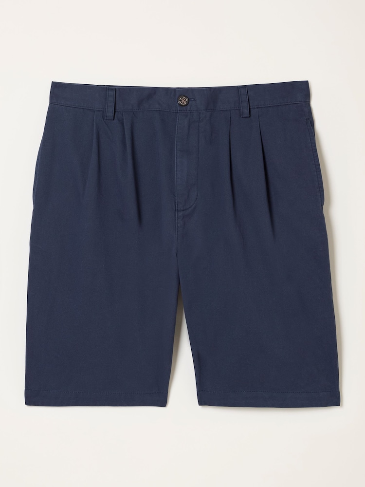 FatFace Navy Pleat Front Chino Shorts - Image 6 of 6