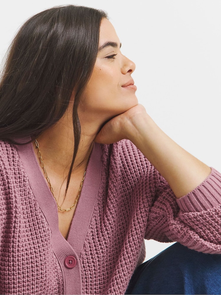 Simply Be Pink Fisherman Boyfriend Cardigan - Image 4 of 4 Simply Be Pink Fisherman Boyfriend Cardigan - Image 4 of 4
