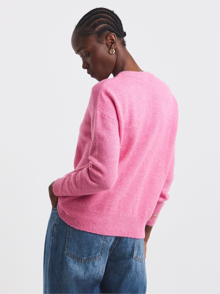 Simply Be Pink Short Sleeve Boxy Knit Cardigans - Image 2 of 4 Simply Be Pink Short Sleeve Boxy Knit Cardigans - Image 2 of 4