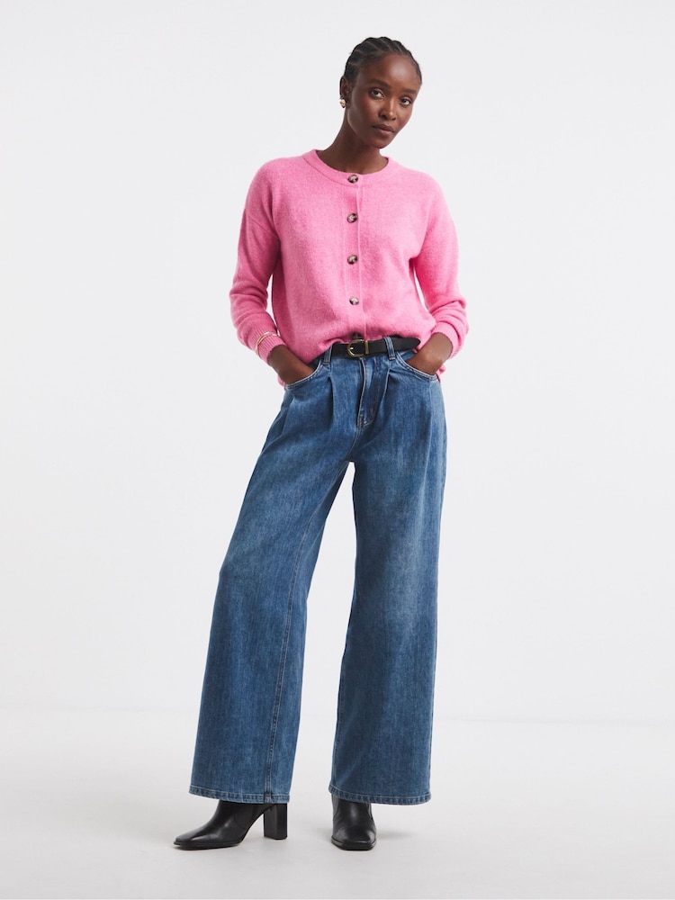 Simply Be Pink Short Sleeve Boxy Knit Cardigans - Image 4 of 4 Simply Be Pink Short Sleeve Boxy Knit Cardigans - Image 4 of 4