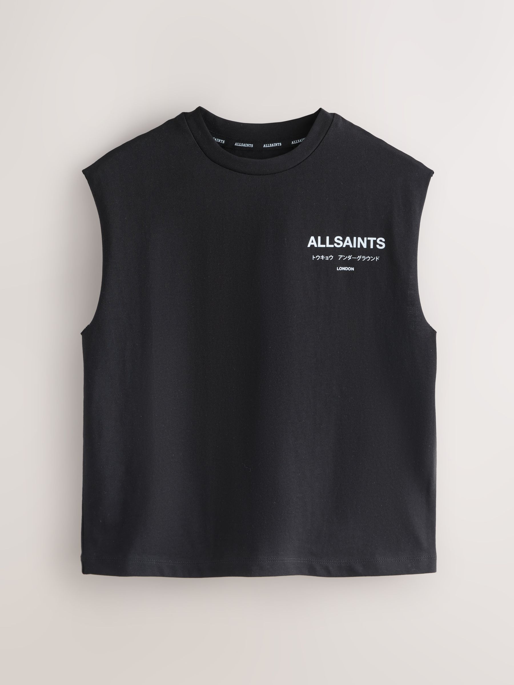 Buy smALLSAINTS Black Underground Oversized Crew Neck Sleeveless T
