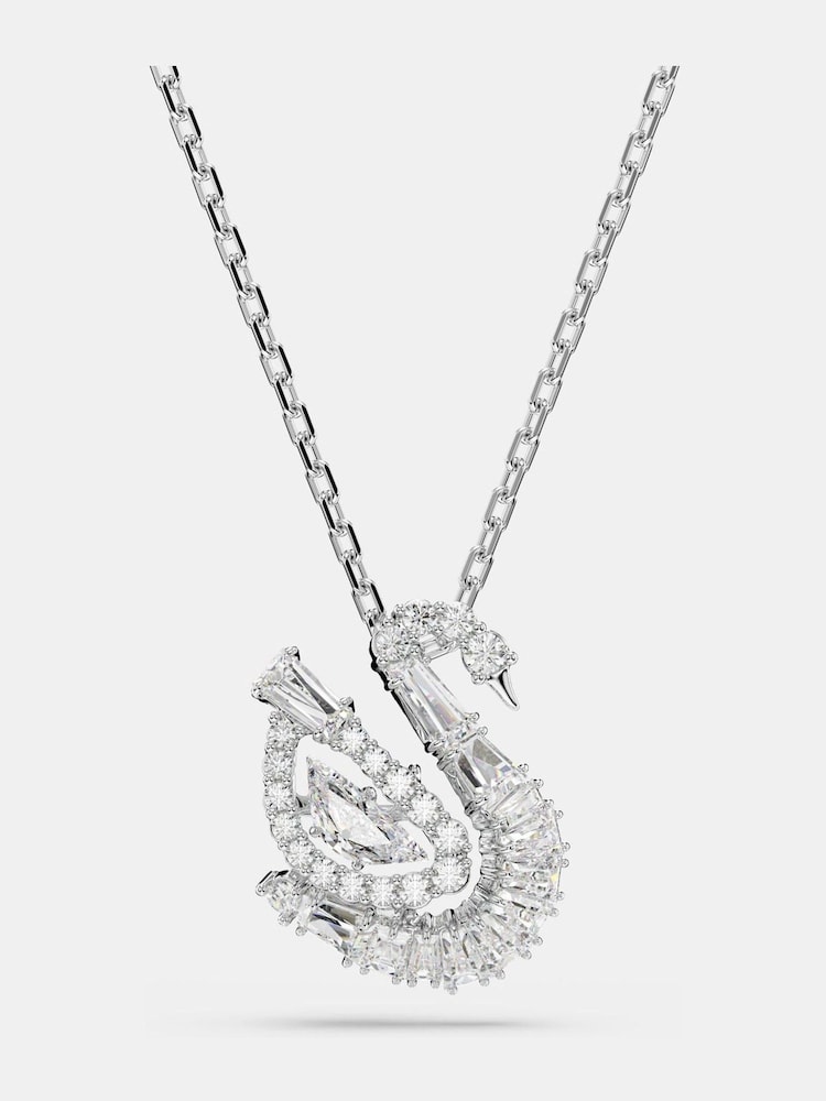 Swarovski Silver Mixed Cuts Swan pendant Necklace - Image 1 of 6