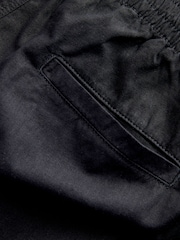 Black Relaxed Fit Smart Linen Cotton Blend Trousers - Image 3 of 3