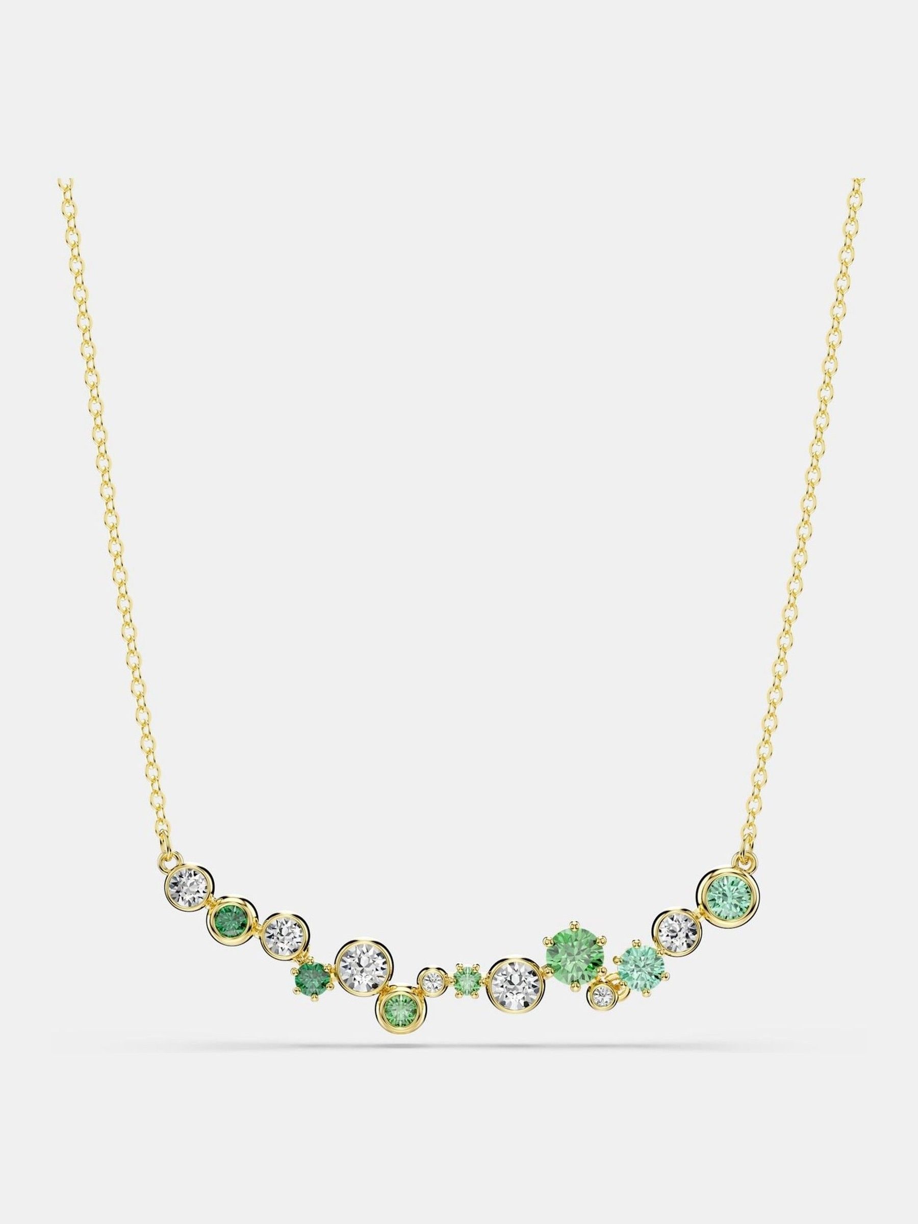 Swarovski Green Gold Tone Mixed Cuts Constella necklace