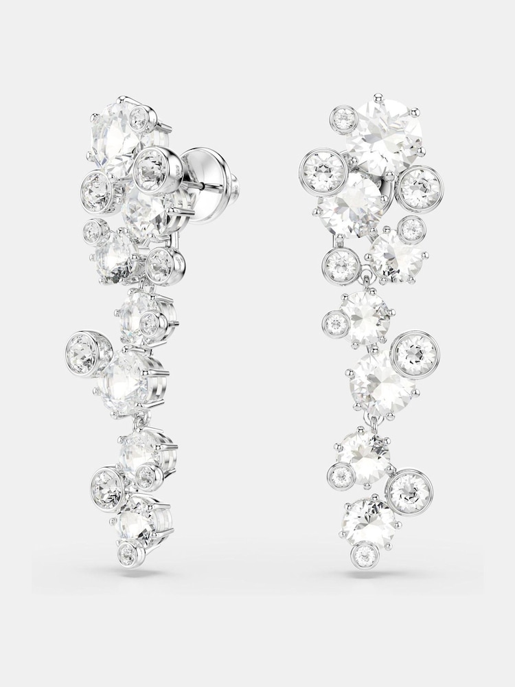 Swarovski White Rhodium Plated Mixed Cuts Constella Drop Earrings - Image 2 of 5