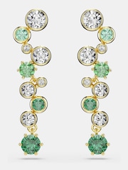 Swarovski Green Gold Tone Mixed Cuts Constella Drop Earrings - Image 1 of 6