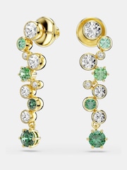 Swarovski Green Gold Tone Mixed Cuts Constella Drop Earrings - Image 2 of 6