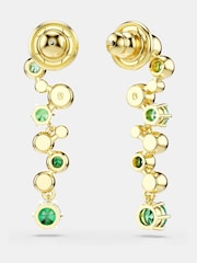Swarovski Green Gold Tone Mixed Cuts Constella Drop Earrings - Image 3 of 6