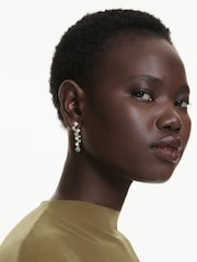 Swarovski Green Gold Tone Mixed Cuts Constella Drop Earrings - Image 5 of 6