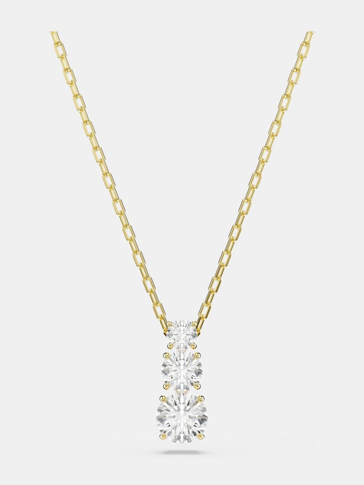 Swarovski White Gold Tone Round Cut Stilla Attract Pendant Necklace - Image 1 of 5