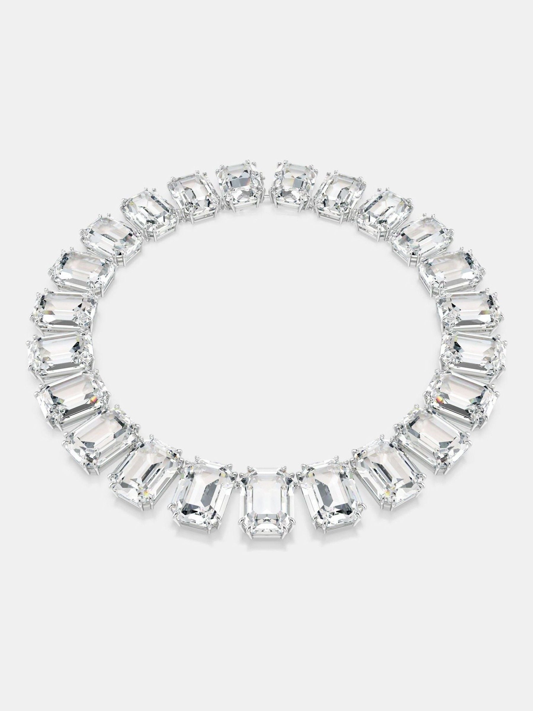 Swarovski White Rhodium Plated Octagon Cut Millenia Tennis Necklace