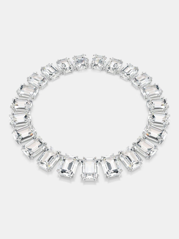 Swarovski Rhodium Plated Octagon Cut Millenia Tennis Necklace - Imagen 1 de 7