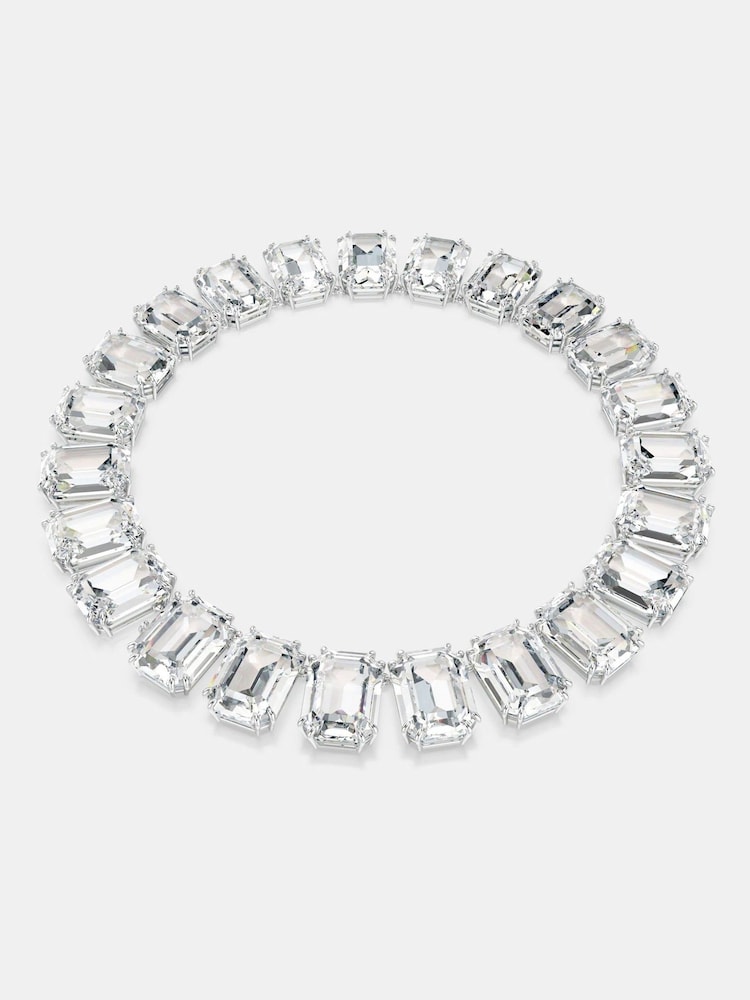 Swarovski Rhodium Plated Octagon Cut Millenia Tennis Necklace - Imagen 2 de 7