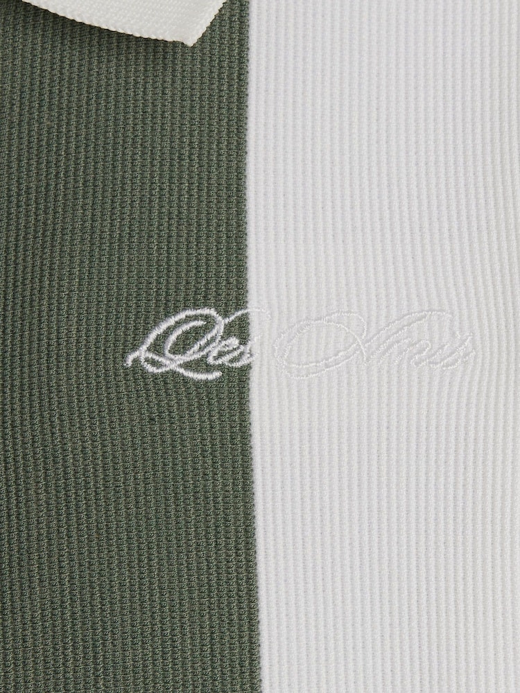 River Island Green Boys Stripe Polo Joggers Set - Image 4 of 4