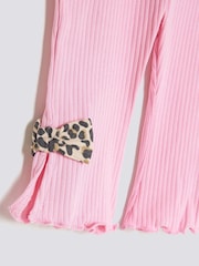 River Island Pink Baby Girls Bow Peplum Sweatshirt Set - Image 5 of 5