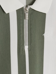 River Island Green Boys Stripe Polo Joggers Set - Image 3 of 4