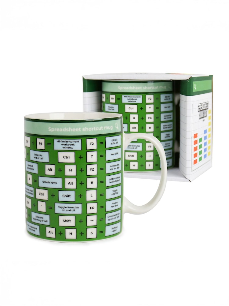Gift Republic Green Spreadsheet Shortcut Mug - Image 4 of 4 Gift Republic Green Spreadsheet Shortcut Mug - Image 4 of 4