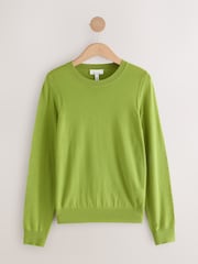 Green/Navy 100% Merino Wool N.Premium 2 Pack Crew Neck Jumpers - Image 2 of 5