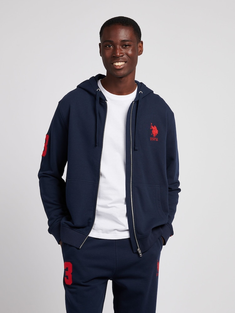 U.S. Polo Assn. Blue Mens Player 3 Zip Hoodie - Image 1 of 9 U.S. Polo Assn. Blue Mens Player 3 Zip Hoodie - Image 1 of 9