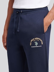 U.S. Polo Assn. Blue Mens Print Graphic Print Sweat Joggers - Image 4 of 7