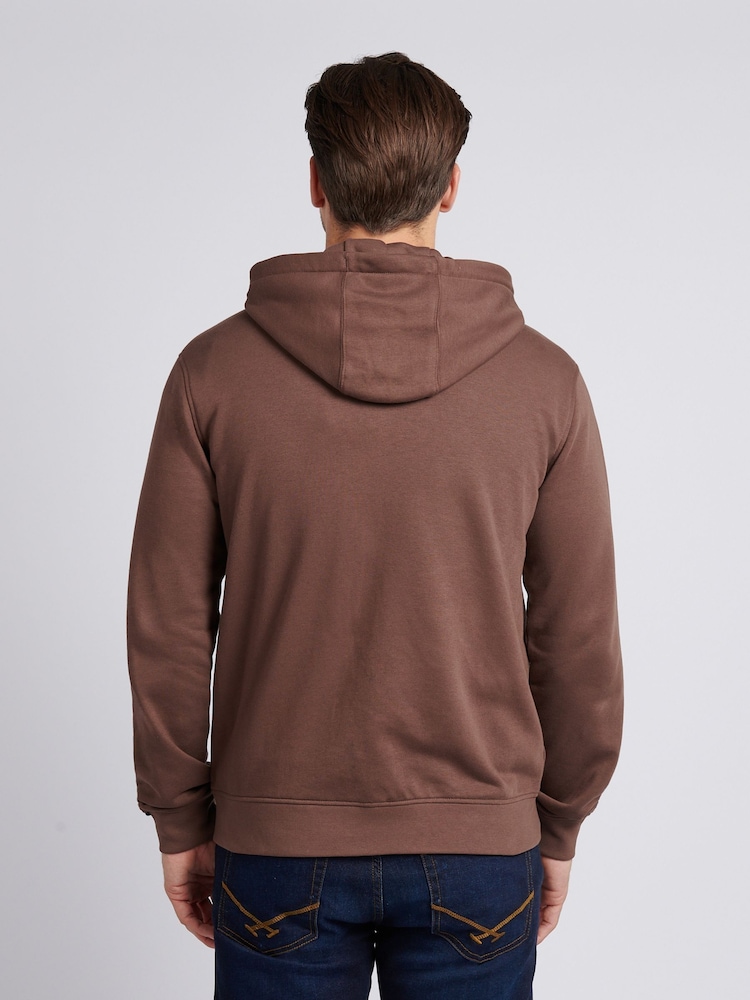 U.S. Polo Assn. Brown Mens Double Horsemen Loopback Zip Hoodie - Image 2 of 7