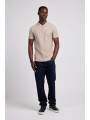 U.S. Polo Assn. Natural Mens Vertical Stripe Texture Polo Shirt - Image 14 of 14