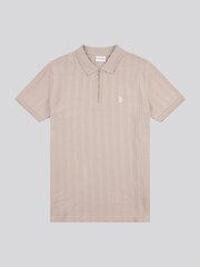 U.S. Polo Assn. Natural Mens Vertical Stripe Texture Polo Shirt - Image 1 of 14