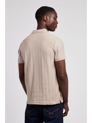 U.S. Polo Assn. Natural Mens Vertical Stripe Texture Polo Shirt - Image 8 of 14