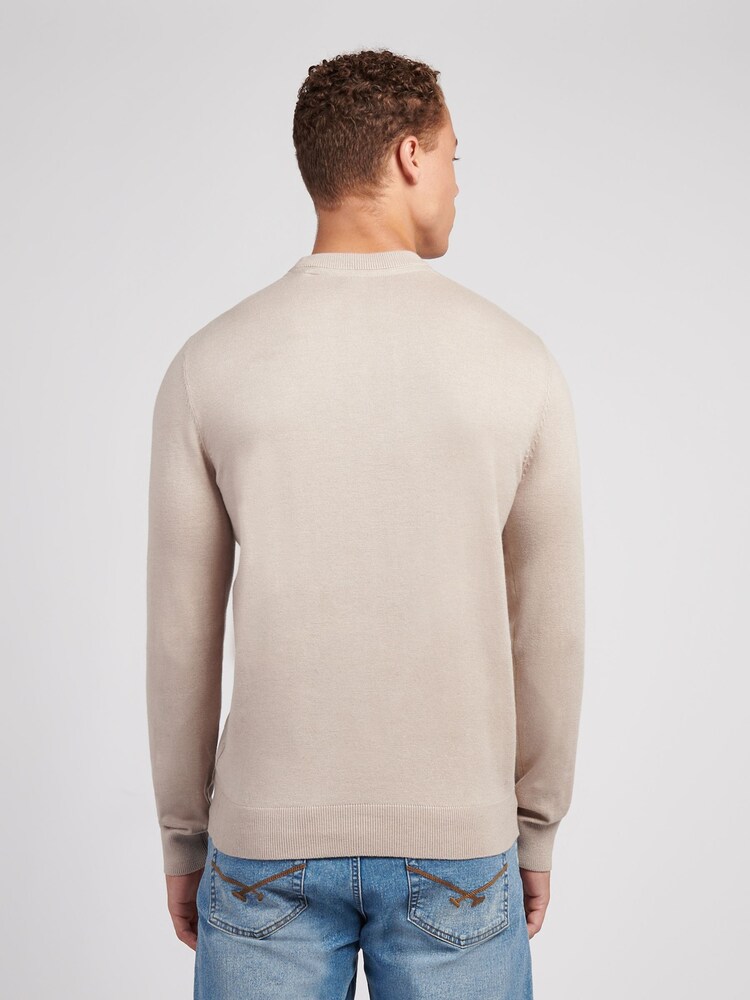 U.S. Polo Assn. Natural Mens Cotton Crew Neck Jumper - Image 2 of 7 U.S. Polo Assn. Natural Mens Cotton Crew Neck Jumper - Image 2 of 7