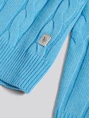 U.S. Polo Assn. Navy Blue Mens Cable Knit Crew Jumper - Image 7 of 7