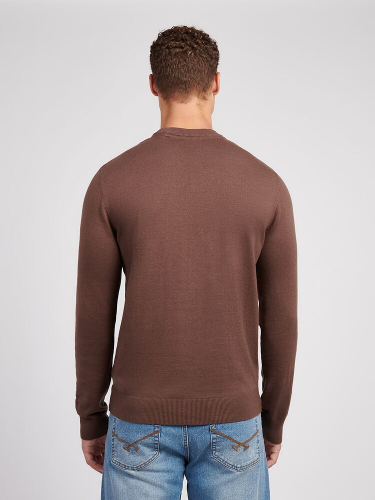 U.S. Polo Assn. Brown Mens Cotton Crew Neck Jumper - Image 2 of 7 U.S. Polo Assn. Brown Mens Cotton Crew Neck Jumper - Image 2 of 7