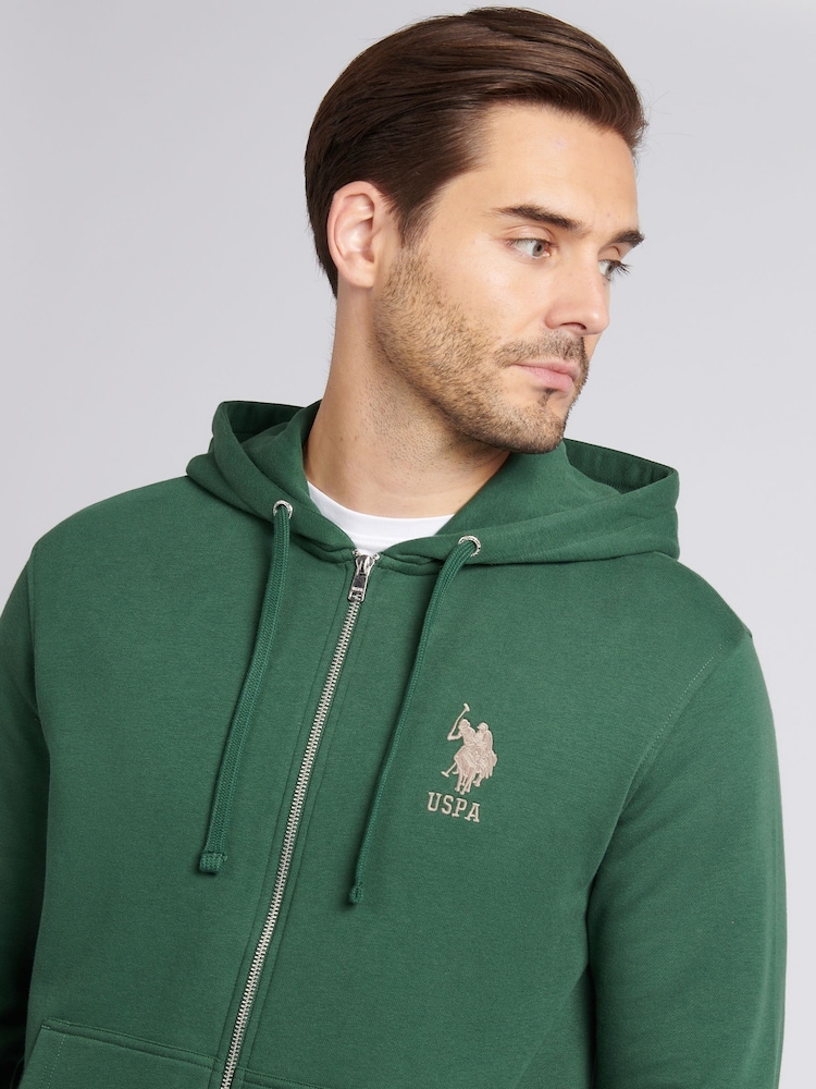 U.S. Polo Assn. Green Mens Player 3 Zip Hoodie - Image 2 of 9 U.S. Polo Assn. Green Mens Player 3 Zip Hoodie - Image 2 of 9