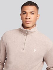 U.S. Polo Assn. Pink Mens French Rib 1/4 Funnel Sweatshirt - Image 2 of 9