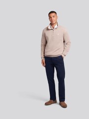 U.S. Polo Assn. Pink Mens French Rib 1/4 Funnel Sweatshirt - Image 3 of 9