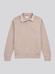 U.S. Polo Assn. Pink Mens French Rib 1/4 Funnel Sweatshirt - Image 6 of 9