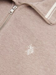 U.S. Polo Assn. Pink Mens French Rib 1/4 Funnel Sweatshirt - Image 8 of 9