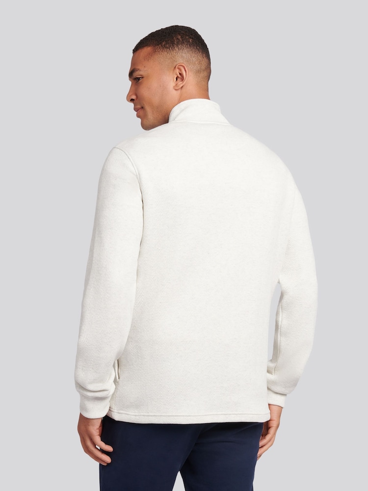 U.S. Polo Assn. Grey Mens Herringbone Open Hem Funnel Sweatshirt - Image 2 of 7 U.S. Polo Assn. Grey Mens Herringbone Open Hem Funnel Sweatshirt - Image 2 of 7