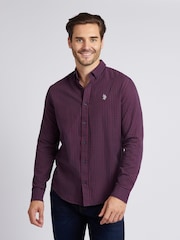U.S. Polo Assn. Purple Mens Herringbone Weave Peached Gingham Shirt - Image 1 of 8
