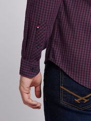U.S. Polo Assn. Purple Mens Herringbone Weave Peached Gingham Shirt - Image 5 of 8