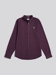 U.S. Polo Assn. Purple Mens Herringbone Weave Peached Gingham Shirt - Image 6 of 8