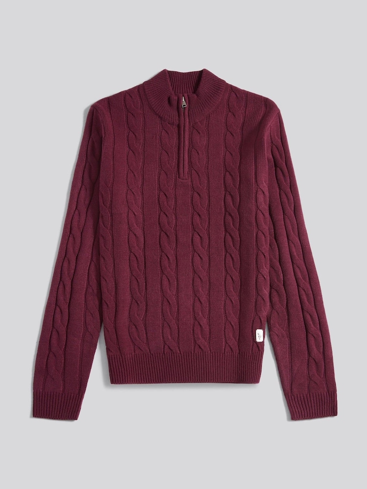 U.S. Polo Assn. Purple Mens Cotton Funnel Neck Quarter Zip Knit Sweatshirt - Image 7 of 7 U.S. Polo Assn. Purple Mens Cotton Funnel Neck Quarter Zip Knit Sweatshirt - Image 7 of 7