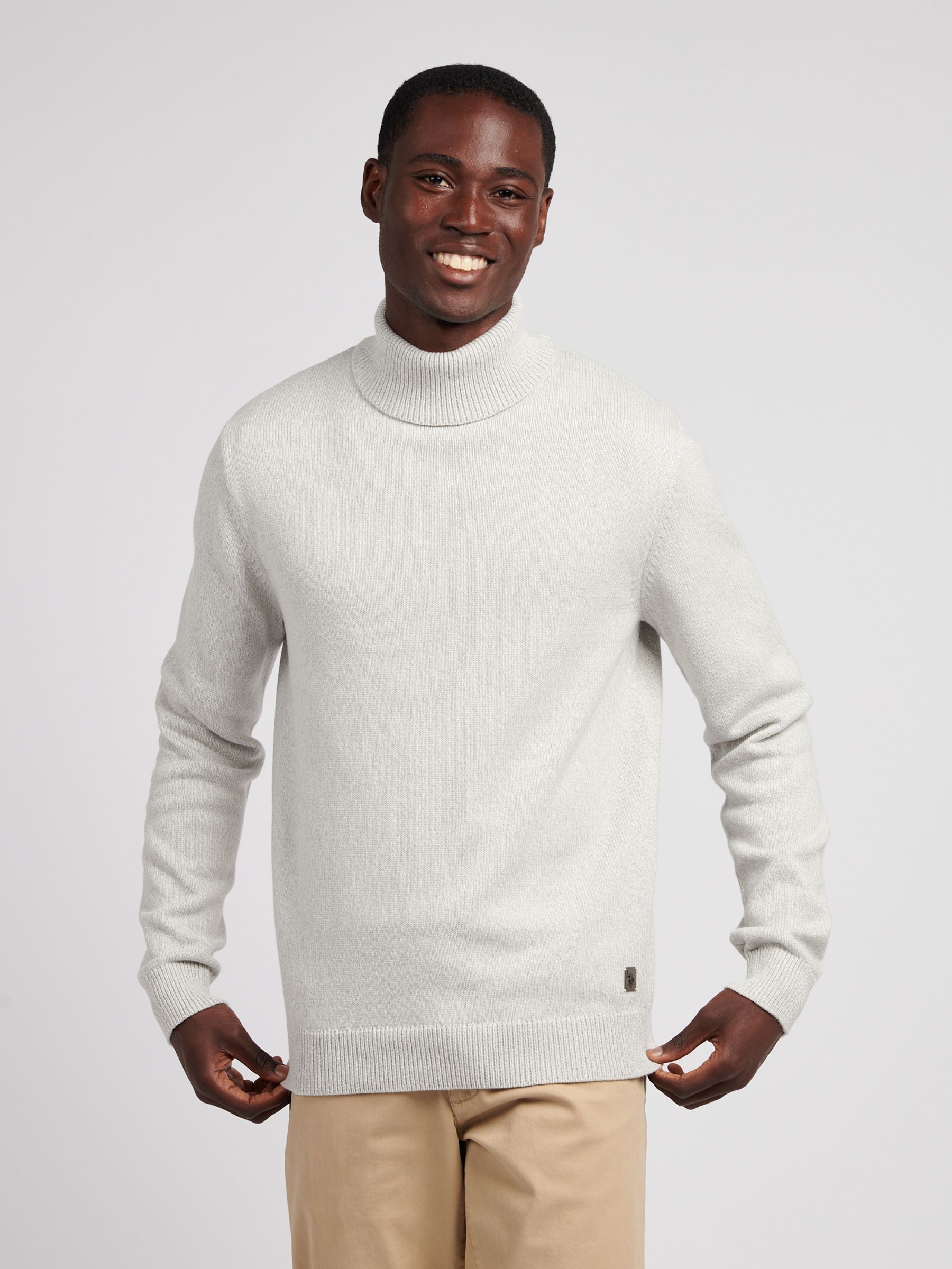Buy U.S. Polo Assn. Grey Mens Shawl Collar Cable Knit Cardigan