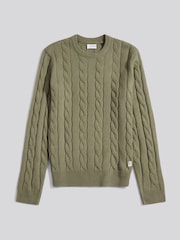 Verde - U.S. Polo Assn. Suéter masculino de malha trançada - Imagem 5 de 7