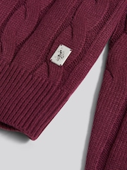 Roxa - U.S. Polo Assn. Suéter masculino de malha trançada - Imagem 7 de 7
