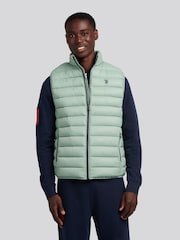 U.S. Polo Assn. Green Mens Bound Quilted Gilet - Image 1 of 7