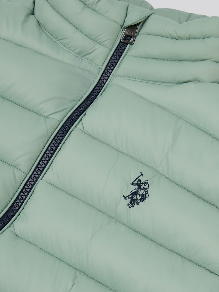 U.S. Polo Assn. Green Mens Bound Quilted Gilet - Image 7 of 7